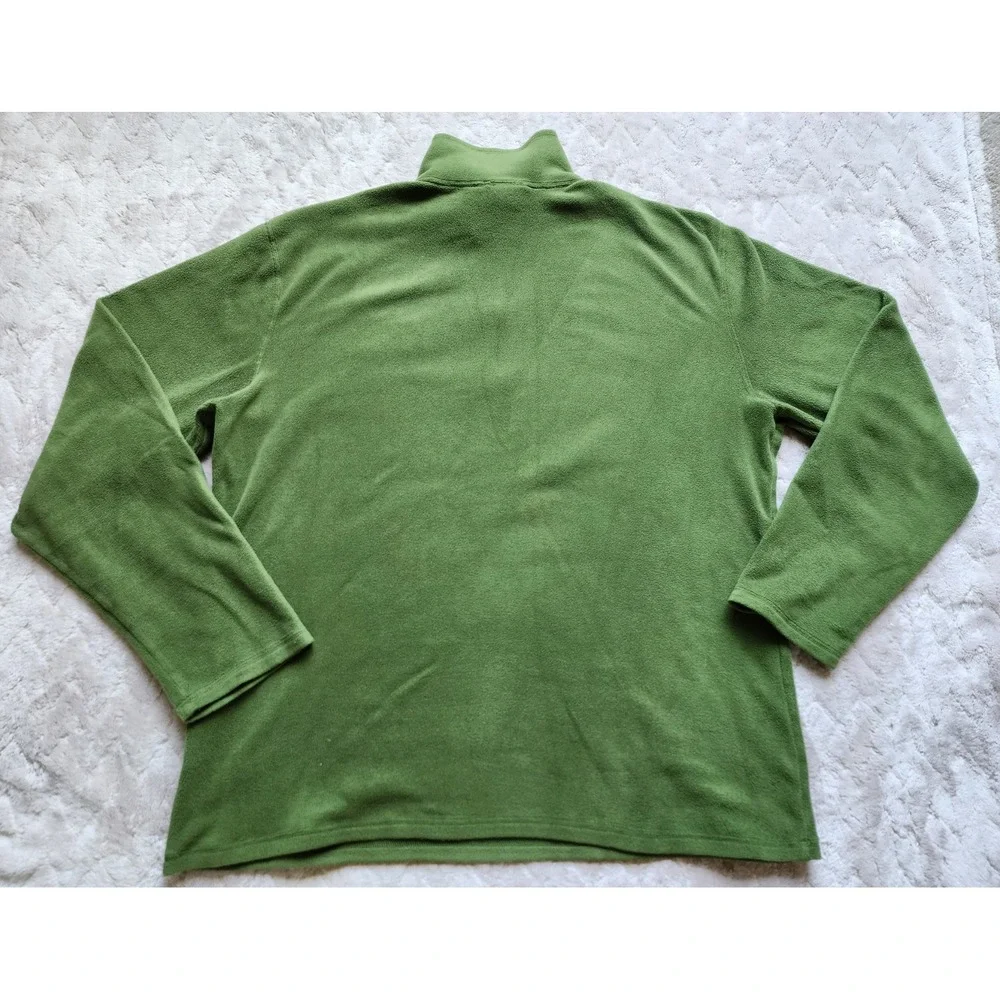 The North Face Mens Large Green Fleece Quarter Zip Pullover Activewear Top